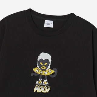 HEART ALIEN SHORT SLEEVE T-SHIRT BLACK