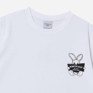 NEWSPAPER RABBIT SHORT SLEEVE T-SHIRT WHITE
