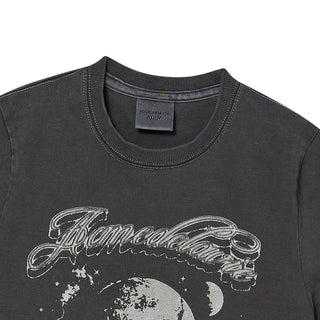 GALAXY PIGMENT CROP SHORT SLEEVE T-SHIRT CHARCOAL
