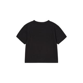 ROUND SPRAY RABBIT CROP SHORT SLEEVE T-SHIRT BLACK