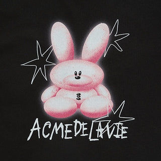 ROUND SPRAY RABBIT CROP SHORT SLEEVE T-SHIRT BLACK