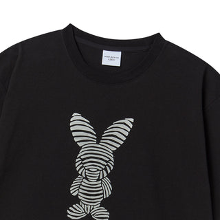 STRIPE RABBIT SHORT SLEEVE T-SHIRT BLACK