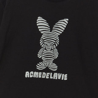 STRIPE RABBIT SHORT SLEEVE T-SHIRT BLACK