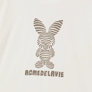 STRIPE RABBIT SHORT SLEEVE T-SHIRT CREAM