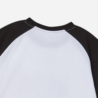 SPACE RABBIT RAGLAN CROP SHORT SLEEVE T-SHIRT BLACK