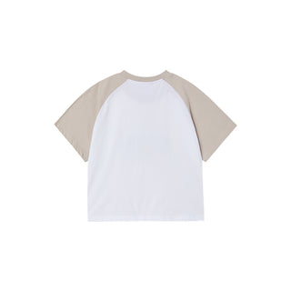 SPACE RABBIT RAGLAN CROP SHORT SLEEVE T-SHIRT ESSENTIAL BEIGE