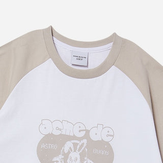 SPACE RABBIT RAGLAN CROP SHORT SLEEVE T-SHIRT ESSENTIAL BEIGE