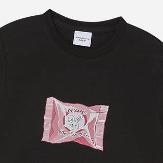 VERY BUNNY CANDY WOMAN SHORT SLEEVE T-SHIRT BLACK