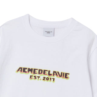 FLAME LOGO SHORT CROP SLEEVE T-SHIRT WHITE