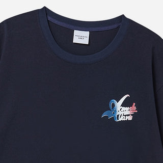 FRENCH SCRIPT LOGO SHORT SLEEVE T-SHIRT DARK NAVY