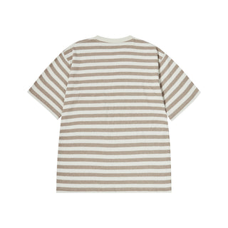 STRIPE LOGO PRINT SHORT SLEEVE T-SHIRT BEIGE