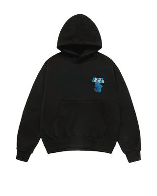 FUZZY FONT DRAGON HOODIE BLACK