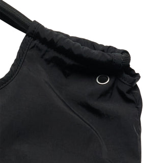 DRAWSTRING NYLON SHOULDER BAG BLACK
