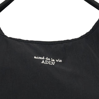 DRAWSTRING NYLON SHOULDER BAG BLACK
