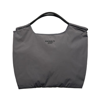 DRAWSTRING NYLON SHOULDER BAG CHARCOAL