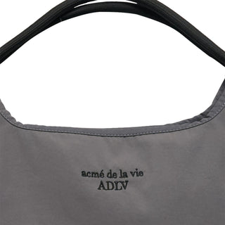 DRAWSTRING NYLON SHOULDER BAG CHARCOAL