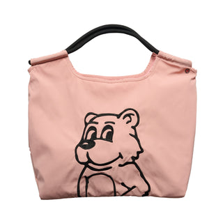 DRAWSTRING NYLON SHOULDER BAG PINK