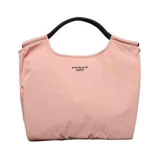 DRAWSTRING NYLON SHOULDER BAG PINK
