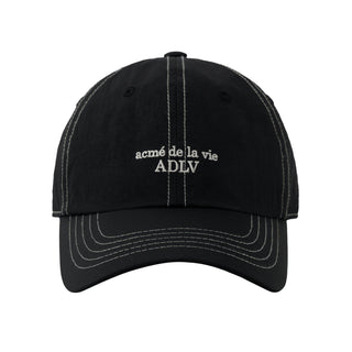 CONTRAST STITCH NYLON BALL CAP BLACK