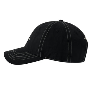 CONTRAST STITCH NYLON BALL CAP BLACK