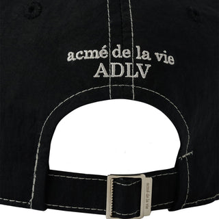 CONTRAST STITCH NYLON BALL CAP BLACK