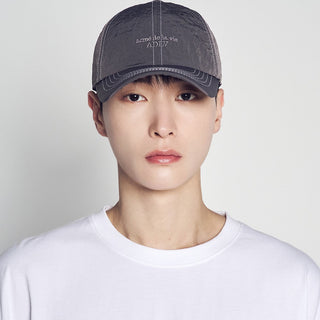 CONTRAST STITCH NYLON BALL CAP CHARCOAL