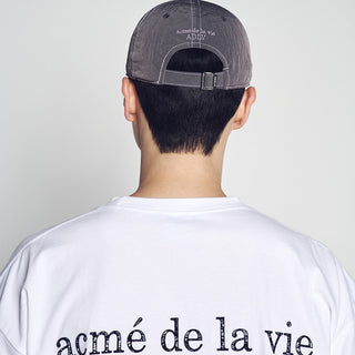 CONTRAST STITCH NYLON BALL CAP CHARCOAL