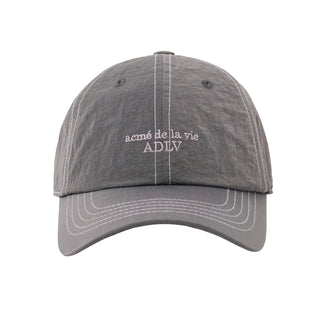 CONTRAST STITCH NYLON BALL CAP CHARCOAL