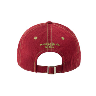 CONTRAST STITCH NYLON BALL CAP WINE