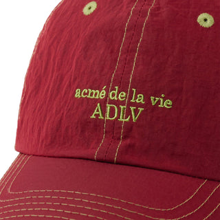 CONTRAST STITCH NYLON BALL CAP WINE