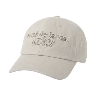 FABRIC LOGO APPLIQUE BALL CAP IVORY