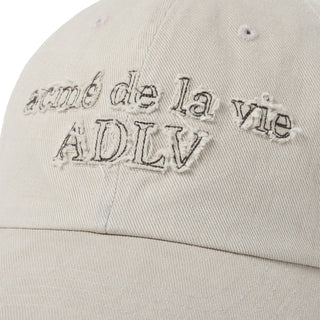 FABRIC LOGO APPLIQUE BALL CAP IVORY