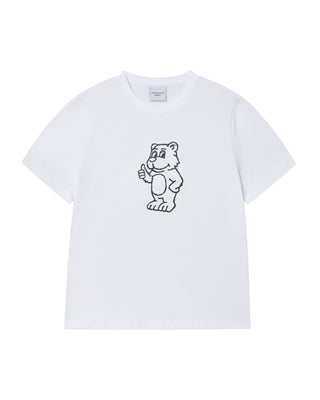 WOMAN BASIC AC BEAR SHORT SLEEVE T-SHIRT WHITE