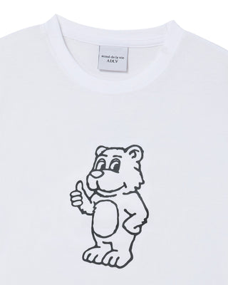WOMAN BASIC AC BEAR SHORT SLEEVE T-SHIRT WHITE