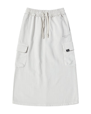 WOMAN PIGMENT LONG SKIRT LIGHT GRAY