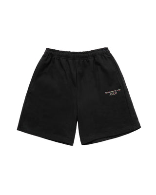 MIXED THREAD SHORT PANTS BLACK