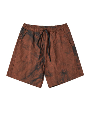 TIE DYE WINDBREAKER SHORT PANTS ORANGE