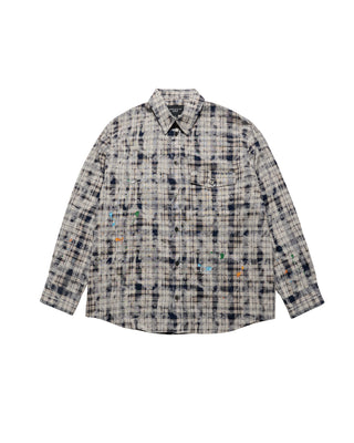 CHECK PAINT SHIRT NAVY