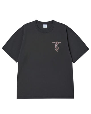 GLOW AC BEAR SHORT SLEEVE T-SHIRT CHARCOAL