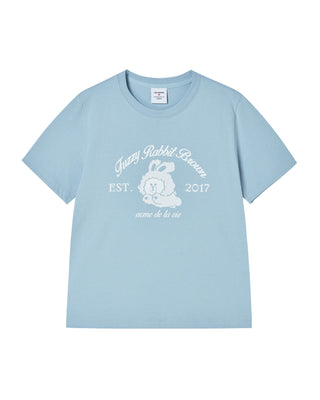WOMAN BROWN LINE FRIENDS SHORT SLEEVE T-SHIRT SKY BLUE