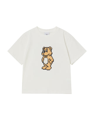 KIDS BLOCK AC BEAR SHORT SLEEVE T-SHIRT CREAM