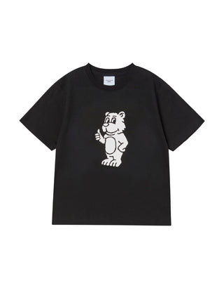 KIDS BASIC AC BEAR SHORT SLEEVE T-SHIRT BLACK