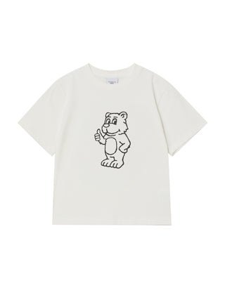 KIDS BASIC AC BEAR SHORT SLEEVE T-SHIRT CREAM