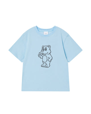 KIDS BASIC AC BEAR SHORT SLEEVE T-SHIRT LIGHT BLUE