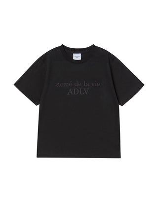 KIDS TWO TONE LOGO LETTERING SHORT SLEEVE T-SHIRT BLACK