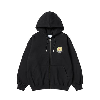 BASIC LOGO WITH LINE FRIENDS HOODIE ZIP UP BLACK