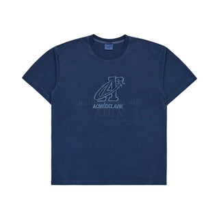 STAR A LOGO PIGMENT WASHING SHORT SLEEVE T-SHIRT NAVY