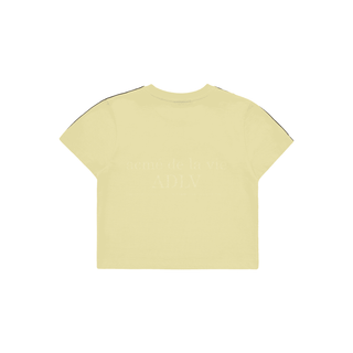 BASIC LOGO EMBOSS PRINTING TRACK CROP T-SHIRT LIGHT YELLOW