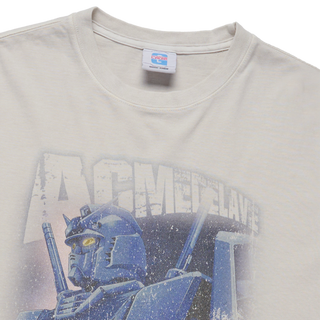 MOBILE SUIT GUNDAM OPERATION V PIGMENT WASHING SHORT SLEEVE T-SHIRT LIGHT GRAY