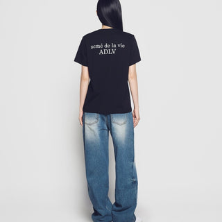 WOMAN ADLV BABY FACE DONUT 3 SLEEVE T-SHIRT BLACK